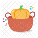Food Basket Pumpkin Basket Food Bucket Icon