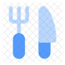 Food Court Cutlery Fork And Knife Icon