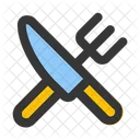 Food Court Cutlery Fork And Knife Icon