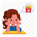 Hungry Girl Food Craving Thinking Food Icon