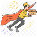 Food Delivery Boy Flying  Icon