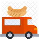 음식 배달 트럭 배달 트럭 운송 아이콘
