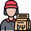 Food Delivery Woman  Icon