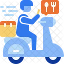 Food Order Courier Delivery Man Icon