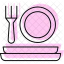 Food Plate Color Shadow Thinline Icon Icon