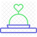 Food Platter Heart On Platter Love Dinner Icon
