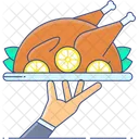 Food Service Chicken Roast Grilled Food Icon