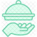 Food Serving Duotone Line Icon Icon