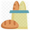 Food Shopping Bag Bread Wheat Icon Flat Icon
