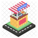 Street Stall Food Stand Vending Cart Icon