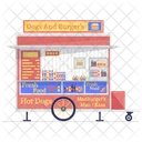 Food Trailer Burger Shop Hotdog Cart Icon