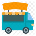 Van Vehicle Delivery Shop Street Food Truck Icon