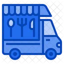 Cutlery Eatery Delivery Van Street Food Truck Icon