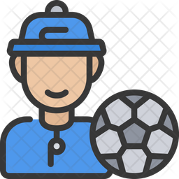 Football Coach Icon - Download in Colored Outline Style