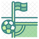 Football Field Corner Flag Corner Triangular Icon