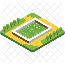 Football Ground Icon - Download in Isometric Style