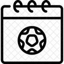 カレンダー、サッカー、フットボール アイコン