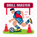 Football Player Kicking Drill Master Icon