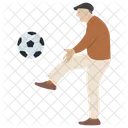 Football Man Playing Ball Game Icon