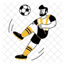 Football Player Soccer Kicking Icon