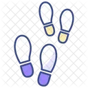 Footprints Leading Away Footprint Paw Icon