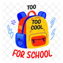 For School Bag Typography Icon