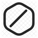 Forbidden Symbol Prohibited Hexagon With Half Line Restriction Hexagon Icon Icon