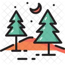 Camping Tree Moon Icon