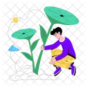 Forest Day Man Planting Agriculture Day 아이콘