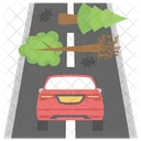 Forest Destruction Road Accident Earthquake Icon