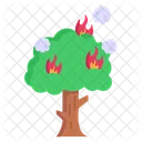 나무 태우기 산불 재해 아이콘