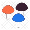 Forest Mushrooms Group Edible Fungi Products Organic Food Icon