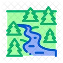 Flowing River Among Icon