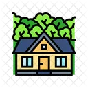 Foret Retraite Cabane Icône