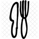 Fork And Knife Silverware Diagonal Fork Icon