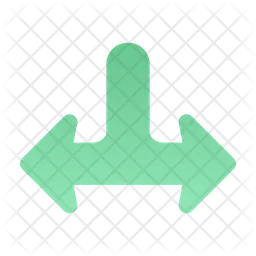 Fork Bottom Left Right Arrow  Icon