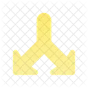 Fork Bottom Left Right Arrow  Icon