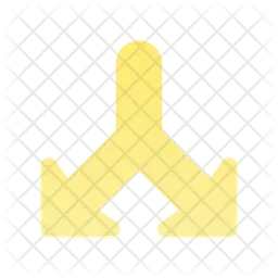 Fork Bottom Left Right Arrow  Icon