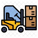 Forklift With Parcel Icon