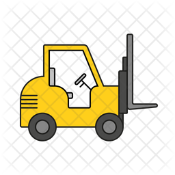 Forklift Icon - Download in Colored Outline Style