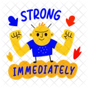 Forte Imediatamente Motivado Tipografia Icon