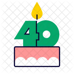 Forty Birthday Cake  Icon