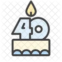 Forty Birthday Cake  Icon