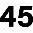Forty Five Numbers Numeric Icon