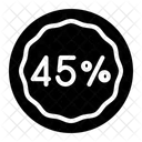 Forty Five Percent Percent Discount Icon