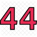 Forty Four Numbers Numeric Icon