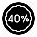 Forty Percent Percent Discount Icon