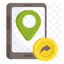 Mobile Map Forward Mobile Location Mobile Direction Icône