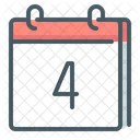 Calendar Date Four Icon