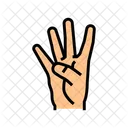 Four Number Hand Icon